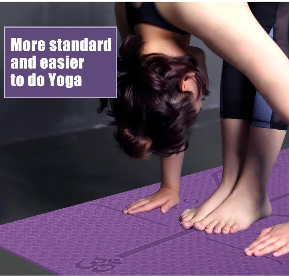 Anti-Slip Yoga Mat Featuring Position Guides