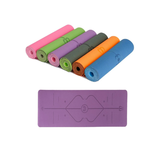 Non Slip Yoga Mat with Position Lines